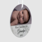 初めてのクリスマスパーソナライズされたのおじいちゃん写真2021 オーナメント (正面)