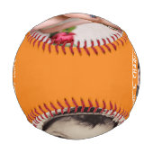 初めてのクリスマスパーソナライズされたの一種の写真 野球ボール (裏面)