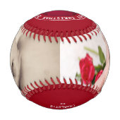 初めてのクリスマスパーソナライズされたの一種の写真 野球ボール (正面)