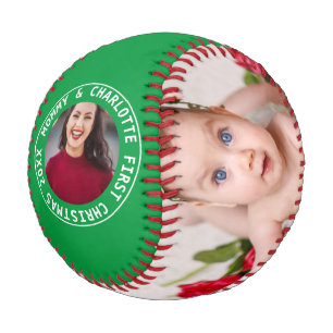 初めてのクリスマスパーソナライズされたの一種の写真 野球ボール