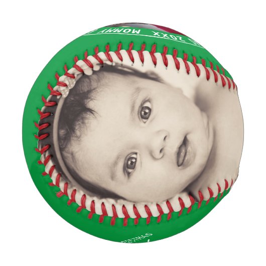 初めてのクリスマスパーソナライズされたの一種の写真 野球ボール (正面左)