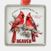 初めてのクリスマスパーソナライズされたの天国 メタルオーナメント (正面)