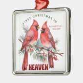初めてのクリスマスパーソナライズされたの天国 メタルオーナメント (左)