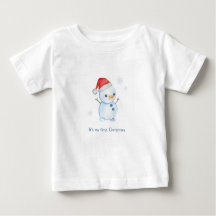 初めてのクリスマスパーソナライズされたのTシャツ