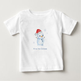 初めてのクリスマスパーソナライズされたのTシャツ ベビーTシャツ
