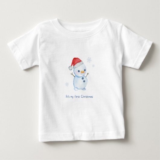 初めてのクリスマスパーソナライズされたのTシャツ ベビーTシャツ (正面)