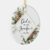 初めてのクリスマスパーソナライズされたを祖父の贈り物として セラミックオーナメント (右)