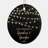 初めてのクリスマスパーソナライズされたズアズグランマアンドグランドパ セラミックオーナメント (左)