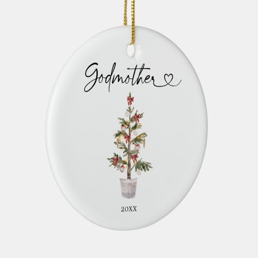 初めてのクリスマスパーソナライズされたズアズゴドマザーオーナメント セラミックオーナメント (右)