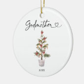 初めてのクリスマスパーソナライズされたズアズゴドマザーオーナメント セラミックオーナメント (左)