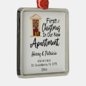 初めてのクリスマスパーソナライズされたズインザウニューアパートメント メタルオーナメント (右)