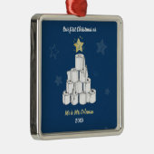 初めてのクリスマスパーソナライズされたトイレ紙ツリー メタルオーナメント (右)