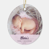 初めてのクリスマスパーソナライズされたベビー セラミックオーナメント (左)