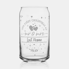 初めてのクリスマスパーソナライズされた夫妻 ガラス缶