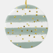 初めてのクリスマスパーソナライズされた男の赤ちゃんレッドトラック セラミックオーナメント (裏面)