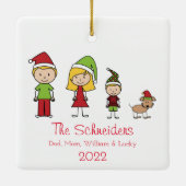 初めてのクリスマスパーソナライズされた類 セラミックオーナメント (裏面)