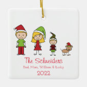 初めてのクリスマスパーソナライズされた類 セラミックオーナメント (正面)