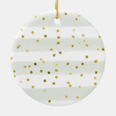 初めてのクリスマスパーソナライズされた3人家族 セラミックオーナメント (裏面)