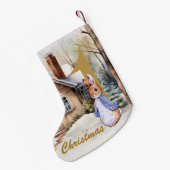 初めてのクリスマスピータースノーイランドスケープ スモールクリスマスストッキング (裏面 (吊り時))