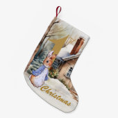 初めてのクリスマスピータースノーイランドスケープ スモールクリスマスストッキング (正面 (吊り時))