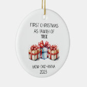 初めてのクリスマスファミリのツリープレゼント セラミックオーナメント (右)
