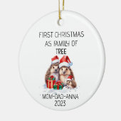 初めてのクリスマスファミリーオブツリーヘッジホグ セラミックオーナメント (左)