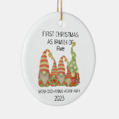 初めてのクリスマスファミリーファイヴレトログノームズオーナメント セラミックオーナメント (右)