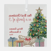 初めてのクリスマスファミリー3 Christmas Tree Crib Gl ガラスオーナメント (裏面)