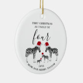 初めてのクリスマスファミリー・オブ・フォー・キュート・ゼブラ セラミックオーナメント (右)