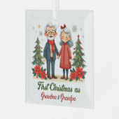 初めてのクリスマスフェスティバルグランドペアレントキープサケ ガラスオーナメント (正面左)