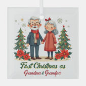 初めてのクリスマスフェスティバルグランドペアレントキープサケ ガラスオーナメント (正面)