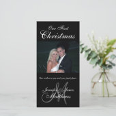 初めてのクリスマスフォトカードフォトモノグラムブラック シーズンカード (スタンド正面)