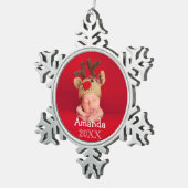 初めてのクリスマスフォトスノーフレークホリデーデコレーション スノーフレークピューターオーナメント (右)