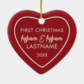 初めてのクリスマスフォトフレーム – ハート両面 セラミックオーナメント (裏面)