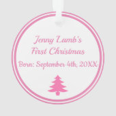 初めてのクリスマスフォトベビーの名前と誕生日 オーナメント (裏面)