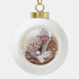 初めてのクリスマスフォトホリデー セラミックボールオーナメント