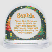 初めてのクリスマスフォトメッセージ雪の球体 (裏面)