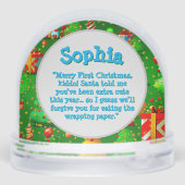 初めてのクリスマスフォトメッセージ雪の球体 (裏面)