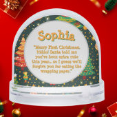 初めてのクリスマスフォトメッセージ雪の球体