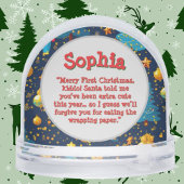 初めてのクリスマスフォトメッセージ雪の球体