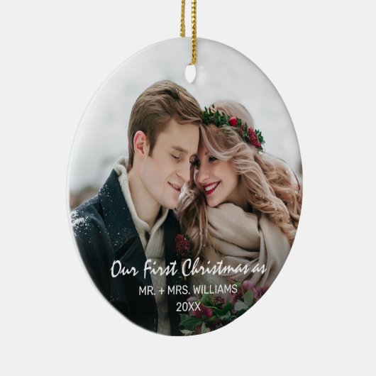 初めてのクリスマスフォト夫人 セラミックオーナメント (右)