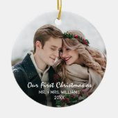 初めてのクリスマスフォト夫人 セラミックオーナメント (正面)