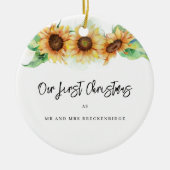 初めてのクリスマスフローラひまわり休日 セラミックオーナメント (正面)