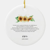 初めてのクリスマスフローラひまわり休日 セラミックオーナメント (裏面)