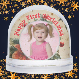 初めてのクリスマスフローラフォトスノーグローブ