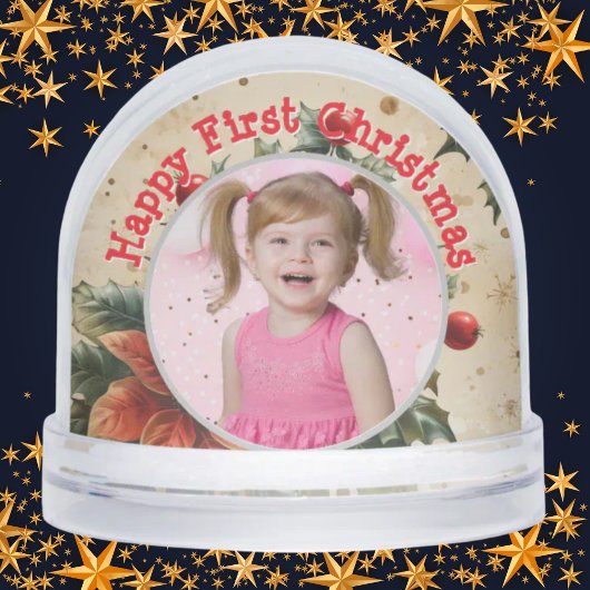 初めてのクリスマスフローラフォトスノーグローブ