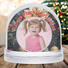初めてのクリスマスフローラフォトスノーグローブ