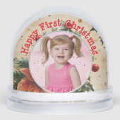 初めてのクリスマスフローラフォトスノーグローブ (正面)