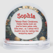 初めてのクリスマスフローラフォトスノーグローブ (裏面)