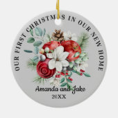 初めてのクリスマスフローラ セラミックオーナメント (裏面)